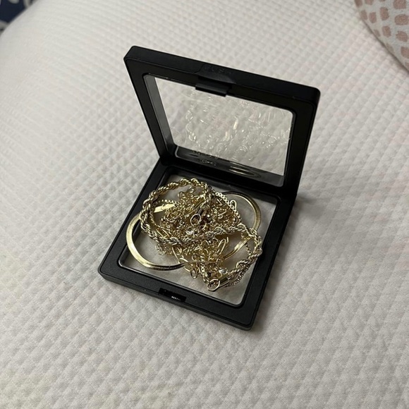 6pc Stackable Gold Bracelets Cuban Link Paperclip Chain Bracelet Pack - Picture 4 of 5